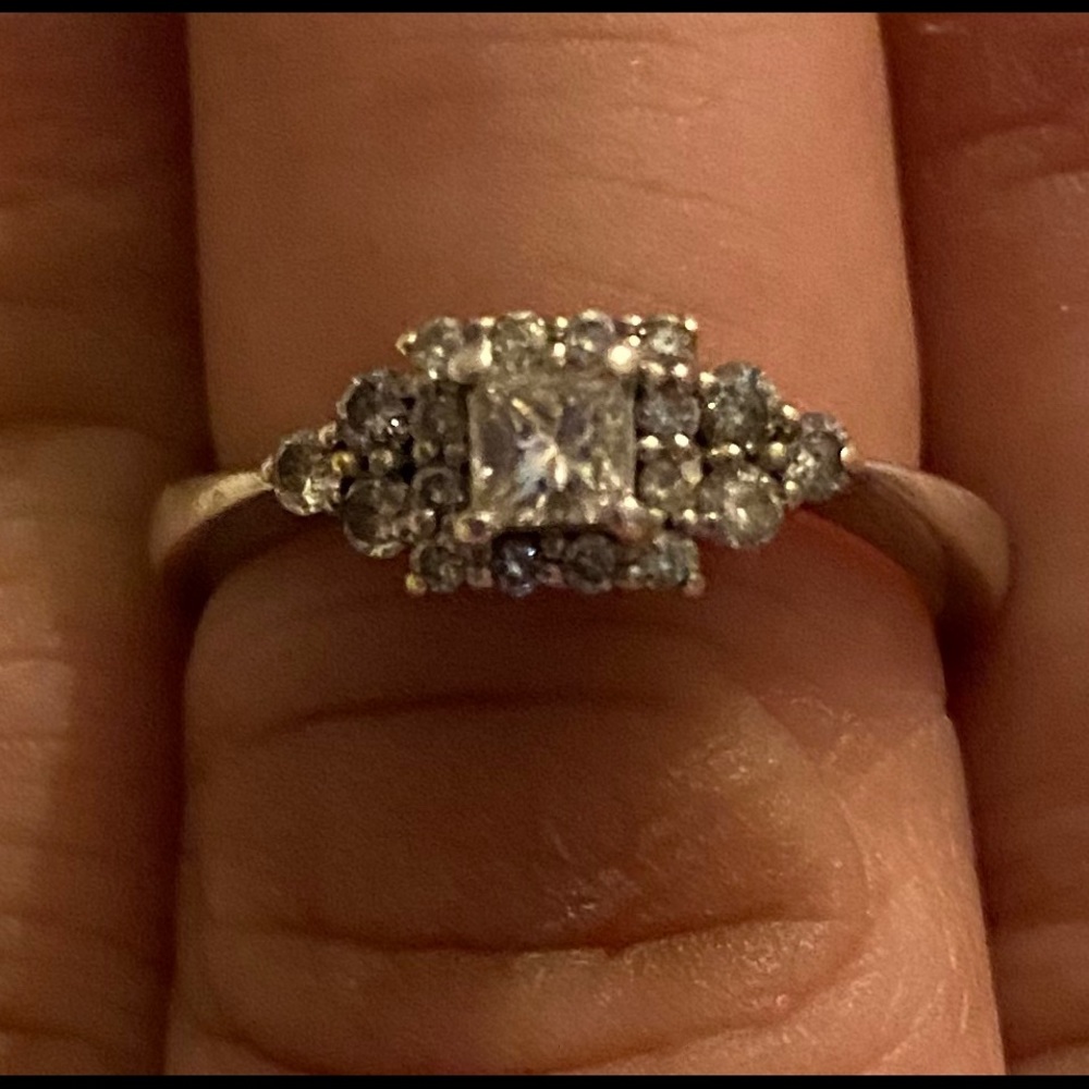 Diamond Ring 1/2ct 925 w/24kt gold ❤️ accent sz 7